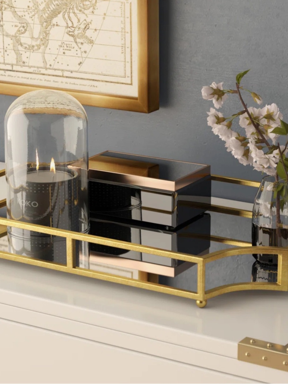 Mercury Row Gold Mirrored Vanity Tray